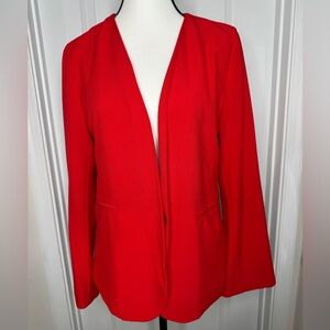 Adrienne Vittadini Red Open Front Blazer